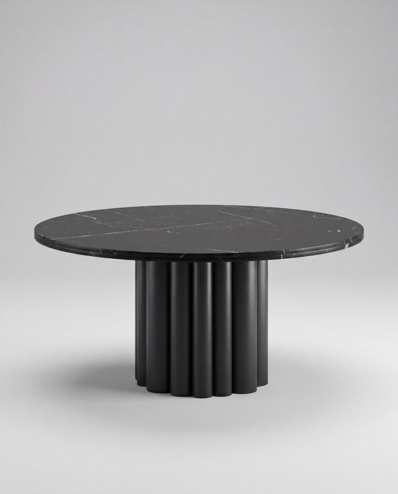 FR.ST Round Dining Table Metal — Black Marble
