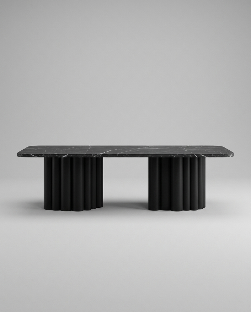 FR.ST Dining Table Metal — 10 Seats - Rectangle / Black Marble