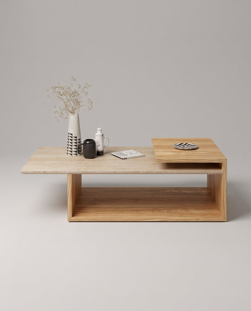 DA.I Coffee Table β Travertine Marble