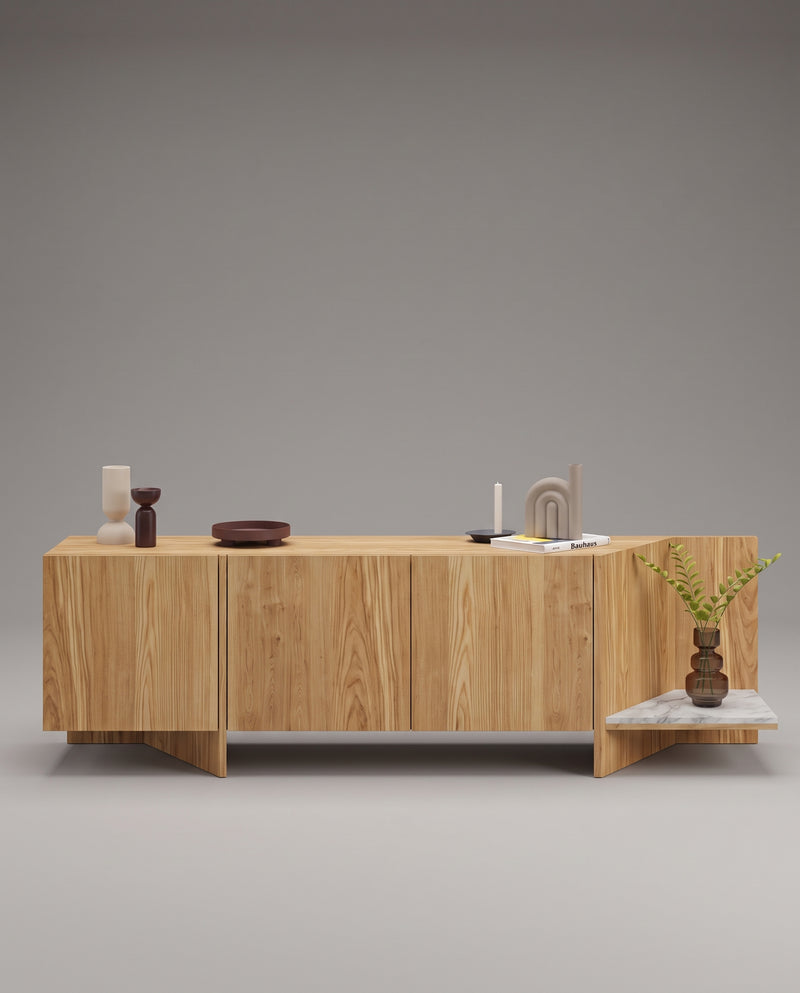 LI.FT Sideboard - Olive — 220 / White Marble