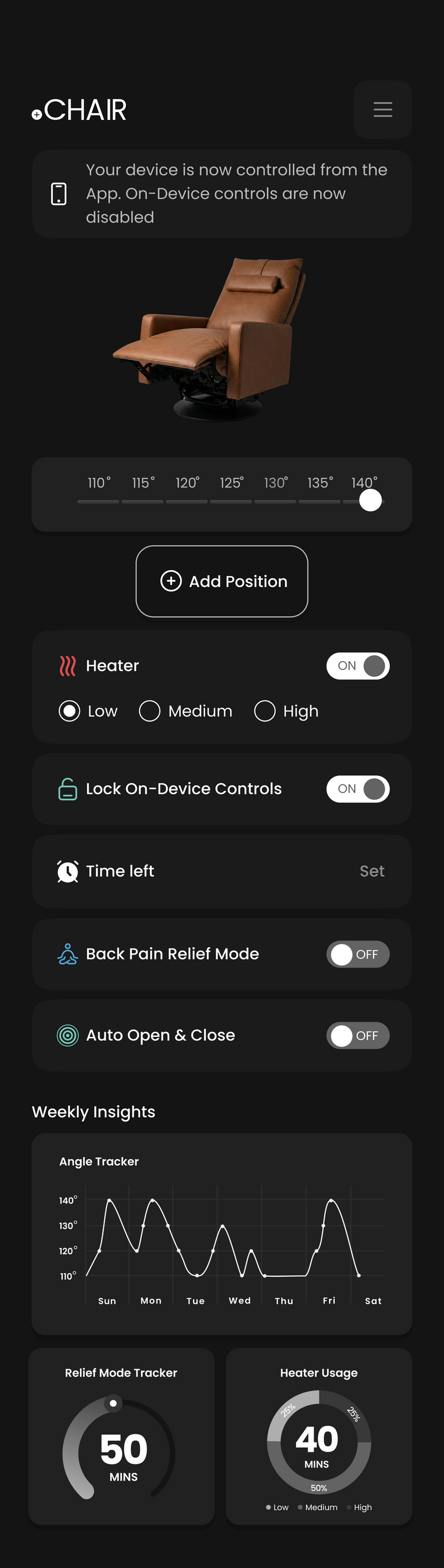 DOT app interface