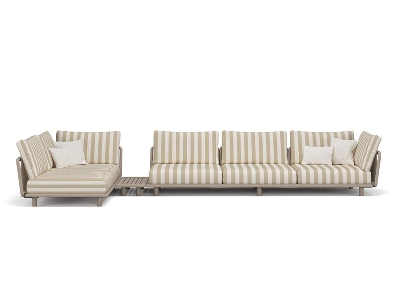 LU.NA - 4 - Seater L Shape — Greige X Greige / Left
