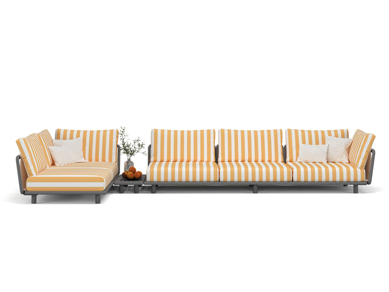 LU.NA - 4 - Seater L Shape — Graphite Grey X Yellow / Right