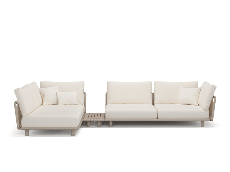 LU.NA - 3 - Seater L Shape — Left / Off White x Greige