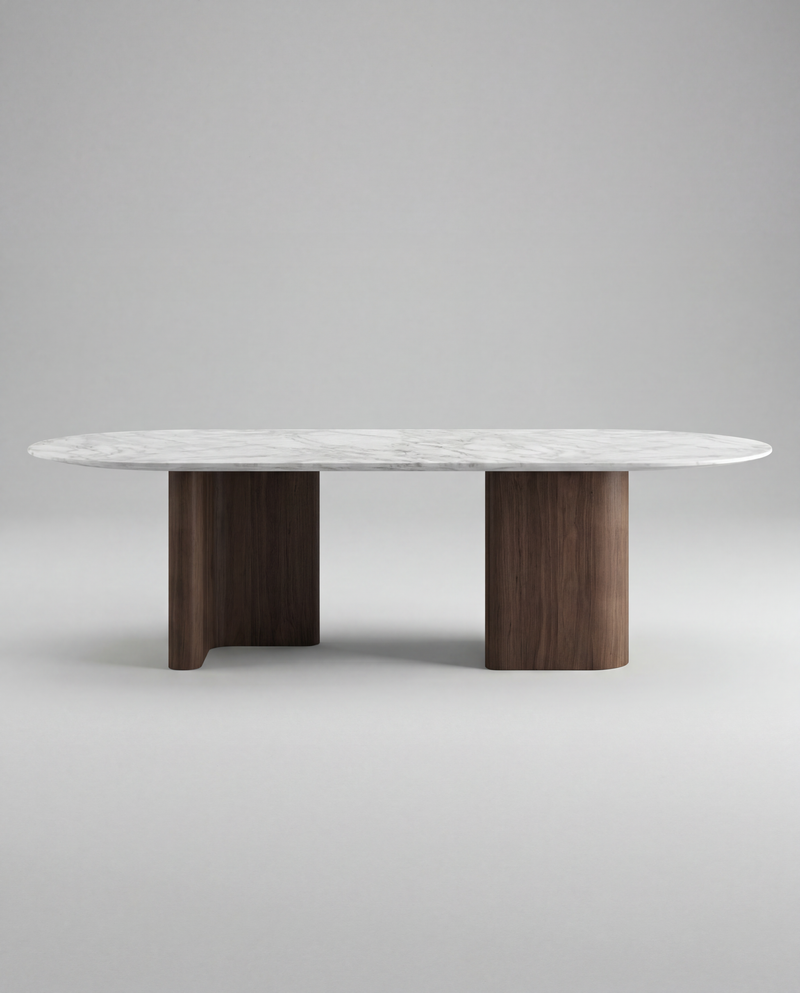 RO.ND Dining Table Wood — 260 / White Marble