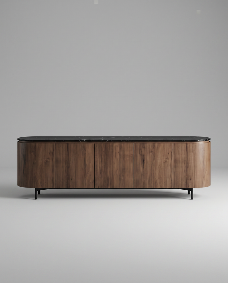 RE.TO Sideboard — 5 Doors / Black Marble