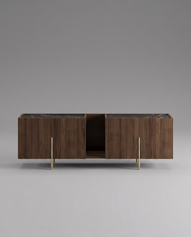 FR.ST Sideboard Brass — 220 cm / Black Marble