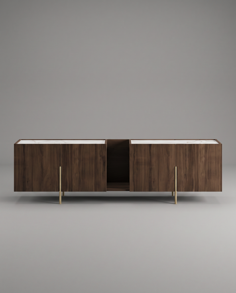 FR.ST Sideboard Brass — 250 cm / White Marble