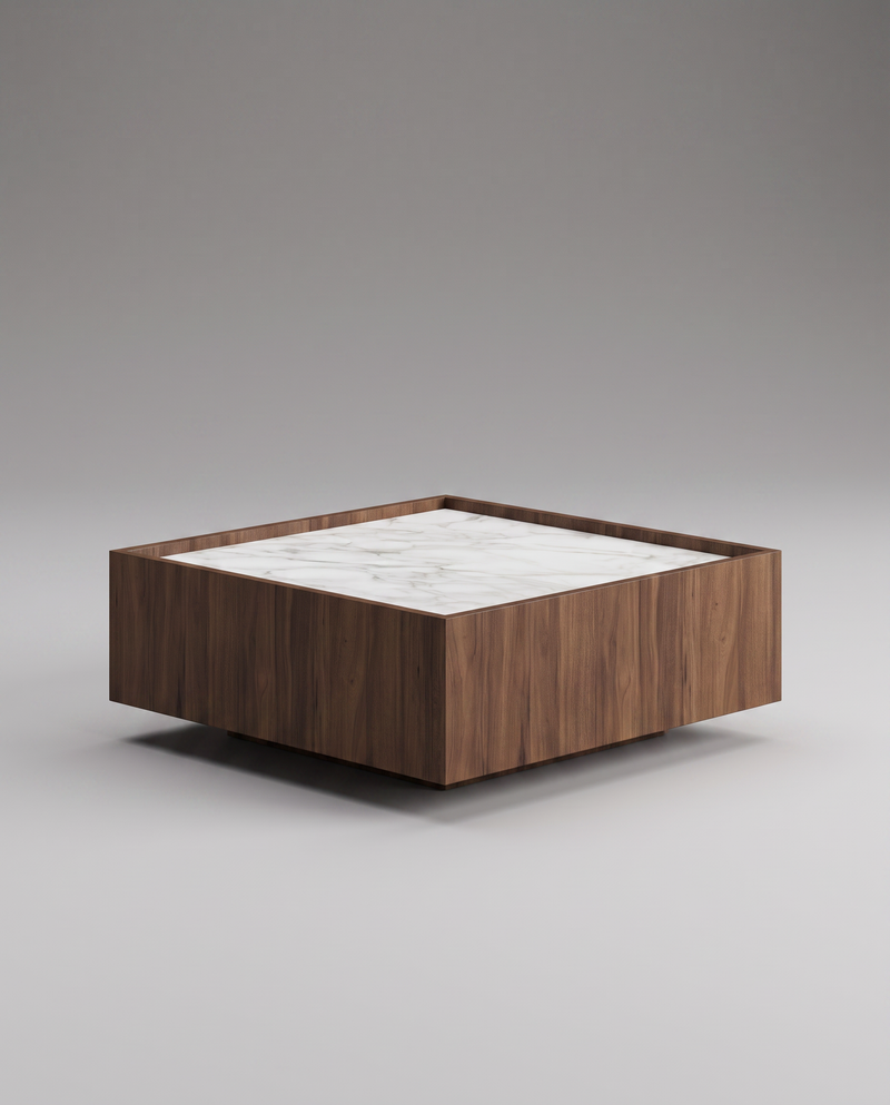 RE.CT Coffee Table — 900*900 mm / White Marble