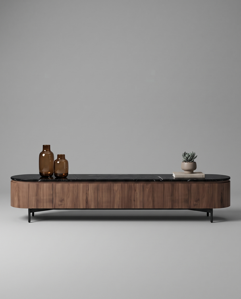 RE.TO TV Unit — 240 cm / Black Marble