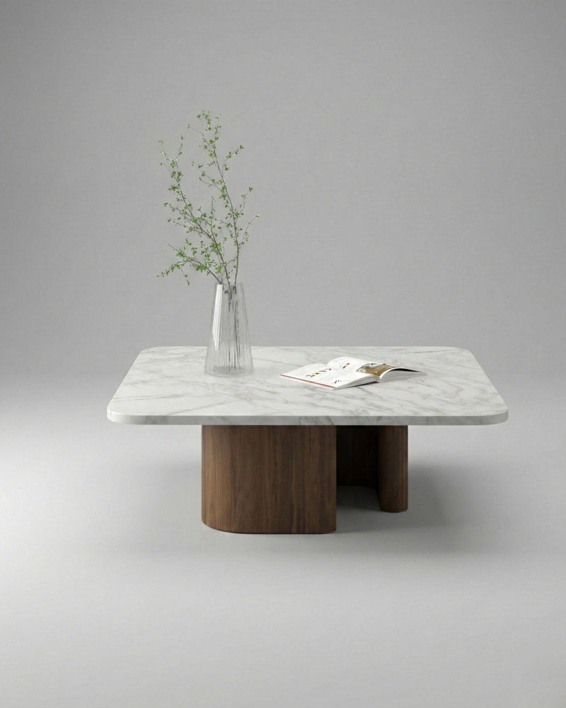 QU.AD Coffee Table — White Marble