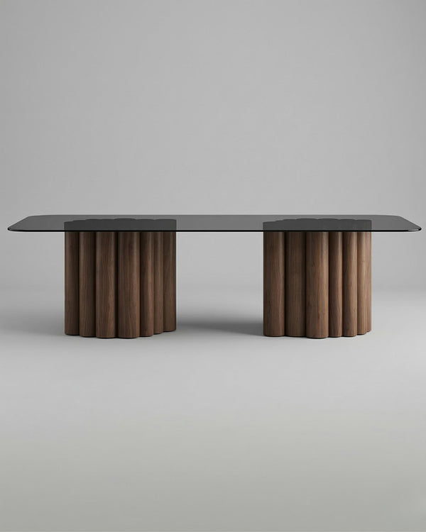 FR.ST Dining Table Wood x Black Glass