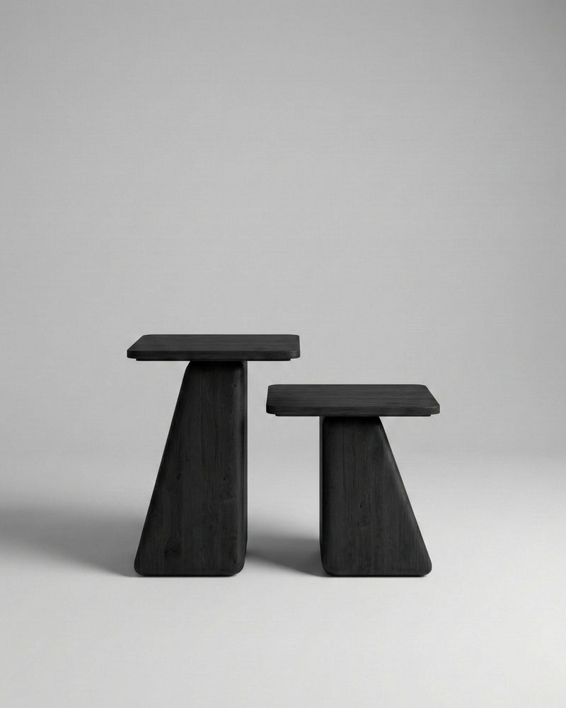 GE.OM Side Tables Set — Black Oak