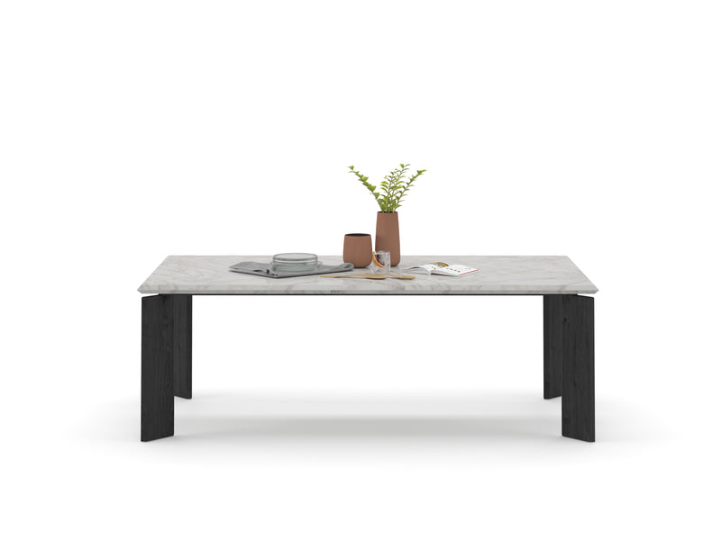 LI.FT Dining Table - Black Oak — 220 / White Marble