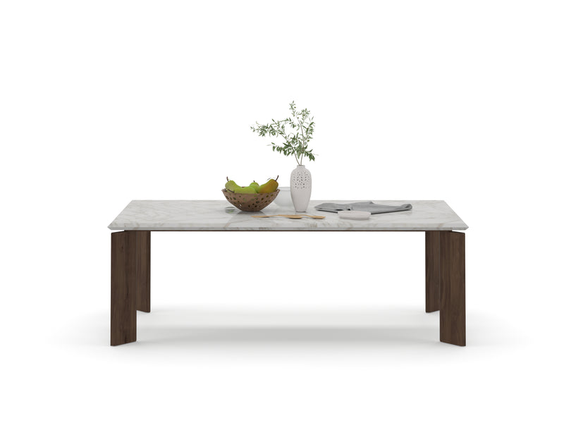 LI.FT Dining Table - Walnut — 220 / White Marble