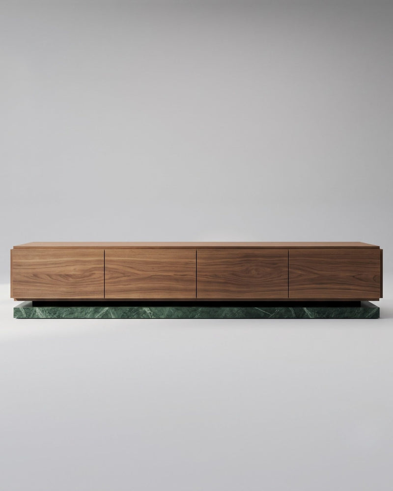 RU.BK TV Unit — 4 Drawers / Green Indian Marble