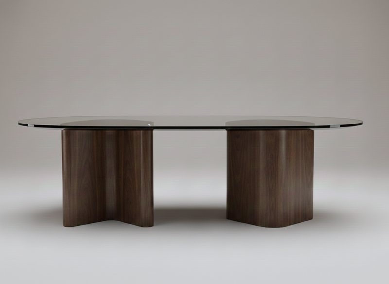RO.ND Dining Table Wood - V Edition — 260 / Transparent glass