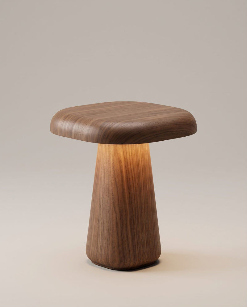 LU.MI Sidetable lamp — Walnut Wood