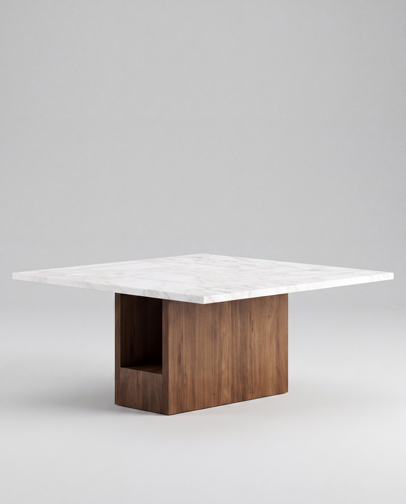 DI.NO Dining Table Square — 8 seats - Square / White Marble