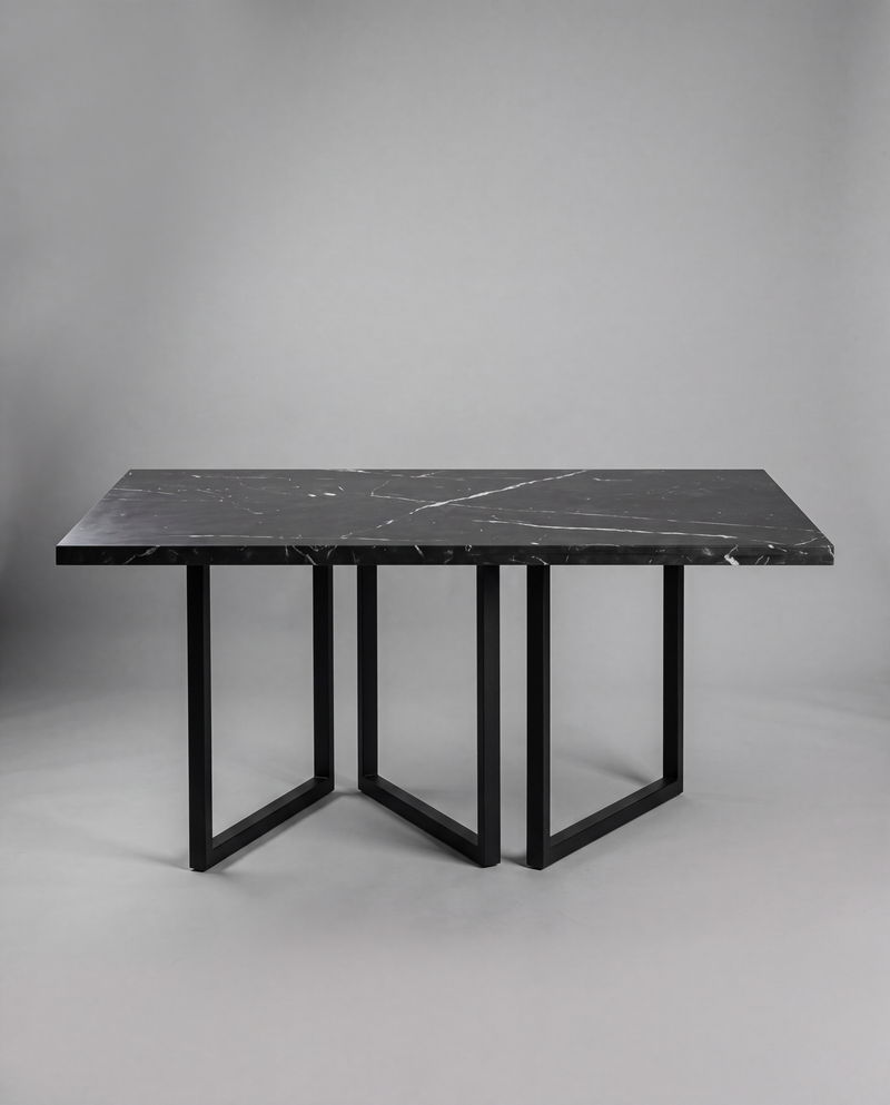 EQ.UI Dining Table Square — 8 seats - Square / Black Marble