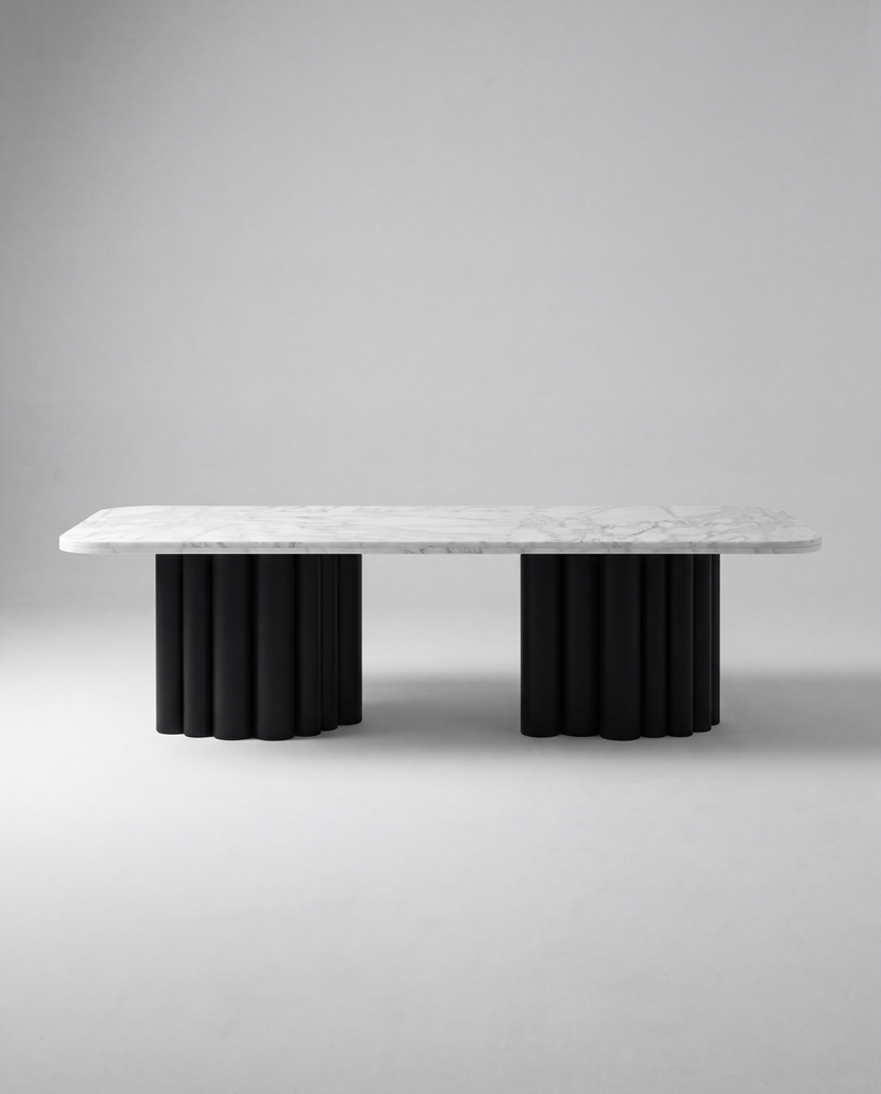 FR.ST Dining Table Metal — 10 Seats - Rectangle / White Marble