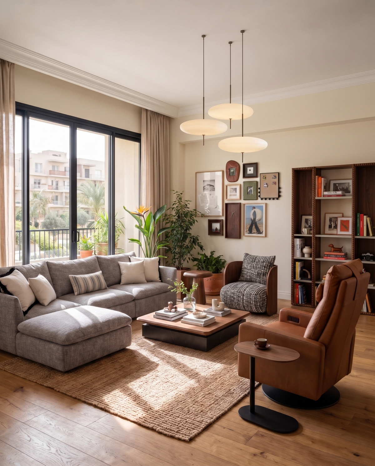DE.CI living room with the NE.ST sofa, PL.IN coffee table and SH.EL armchair