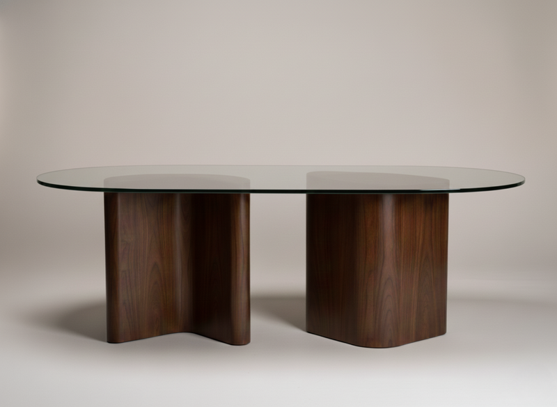 RO.ND Dining Table Wood - V Edition — 220 / Transparent glass