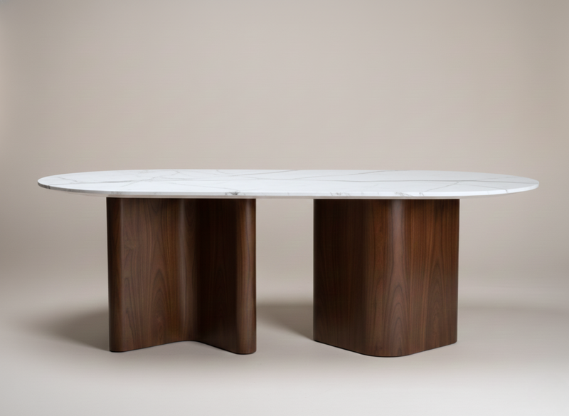 RO.ND Dining Table Wood - V Edition — 220 / White Marble
