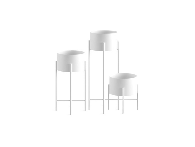 IX.IA Round Planter Set — WHITE