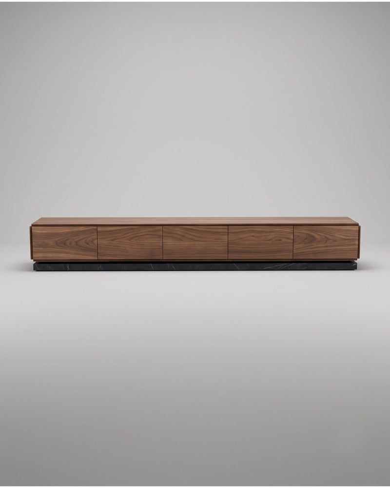 RU.BK TV Unit — 5 Drawers / Black Marble