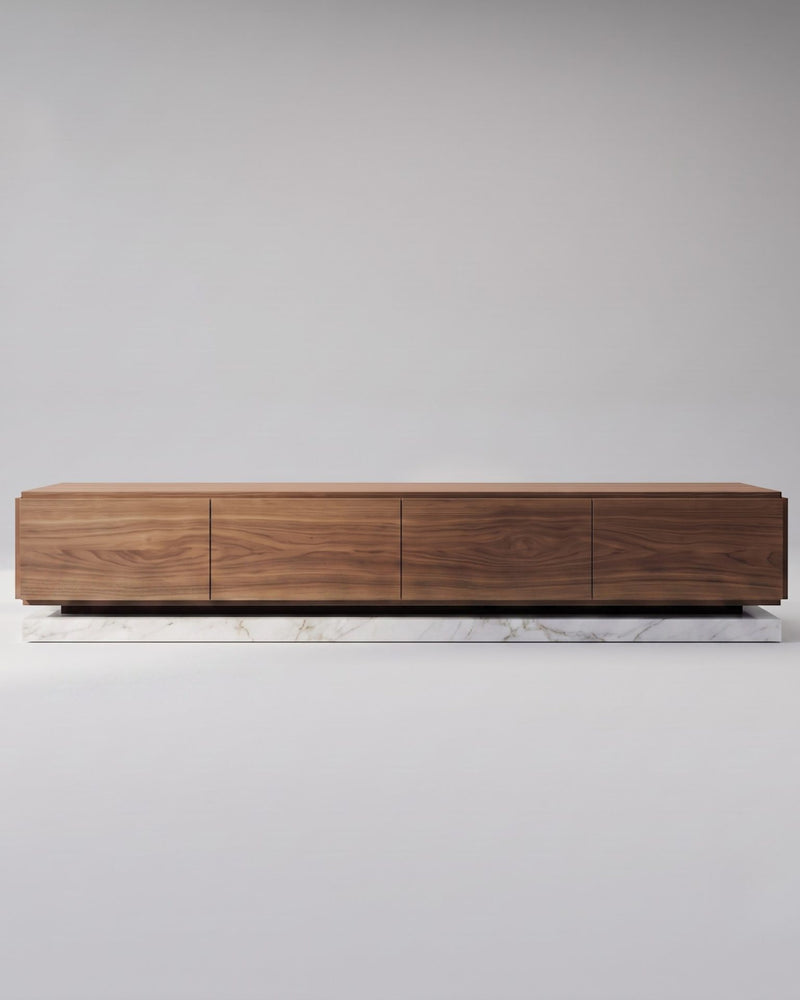 RU.BK TV Unit — 4 Drawers / White Marble