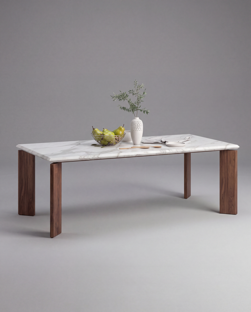 LI.FT Dining Table - Walnut — 260 / White Marble