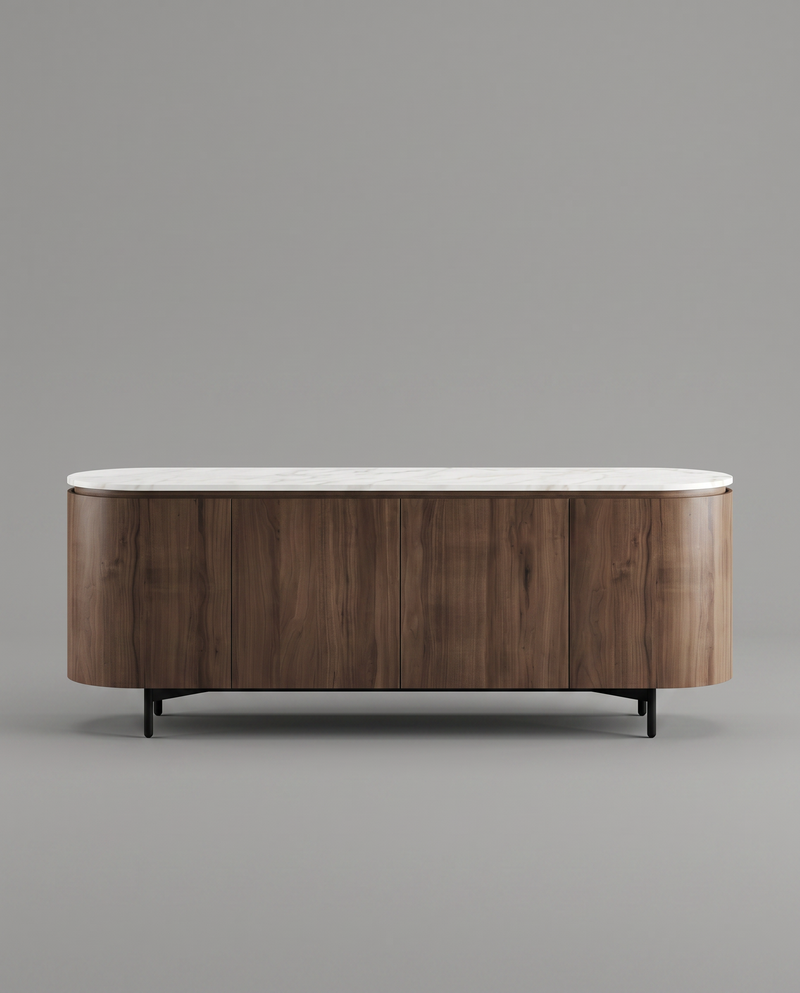 RE.TO Sideboard — 4 Doors / White Marble