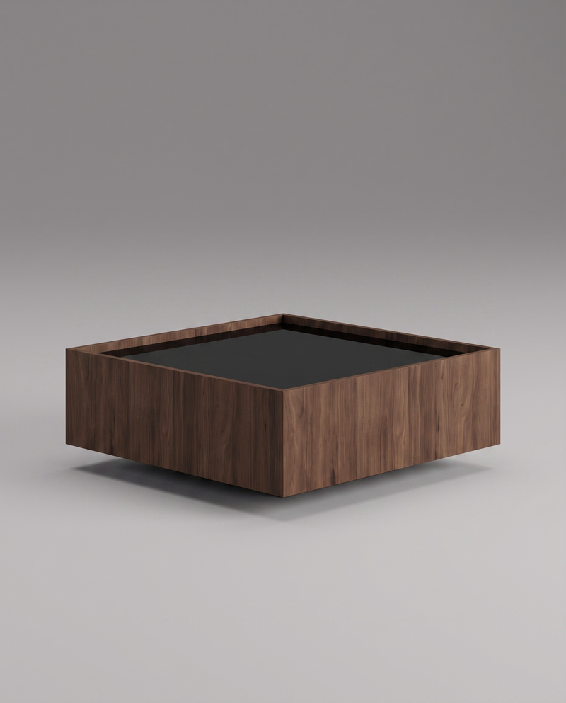 RE.CT Coffee Table — 900*900 mm / Black Glass