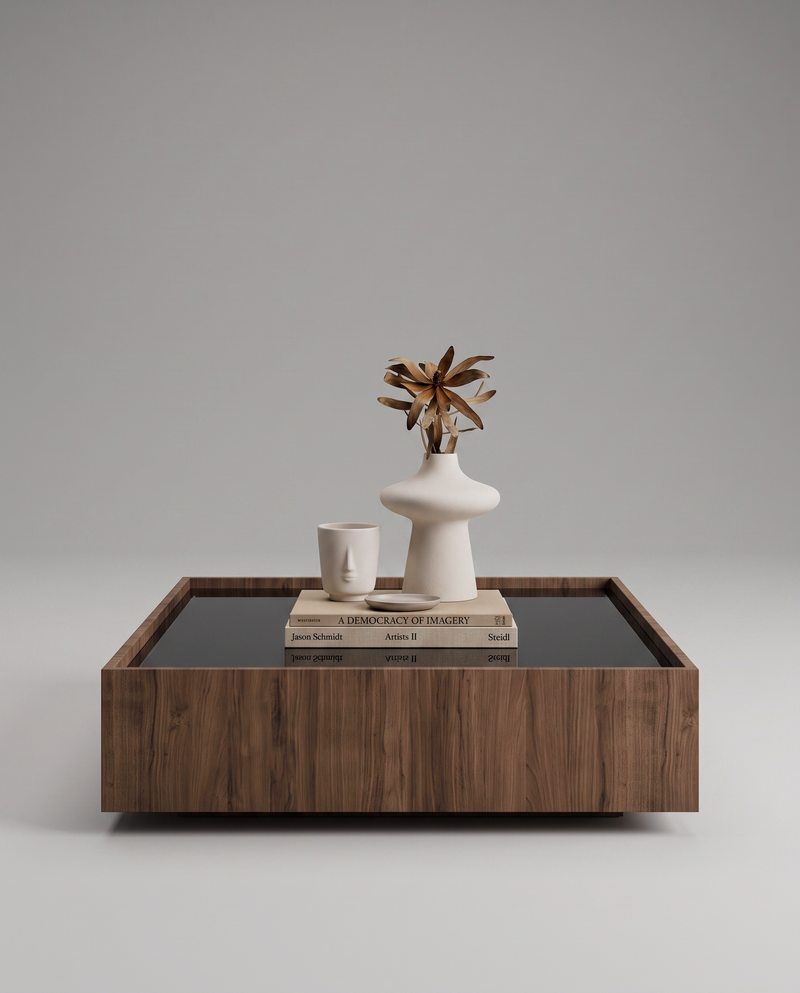 RE.CT Coffee Table — 1200*1200 mm / Black Glass