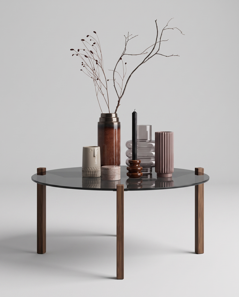 CI.RC Coffee Table — 45 cm / Black Glass