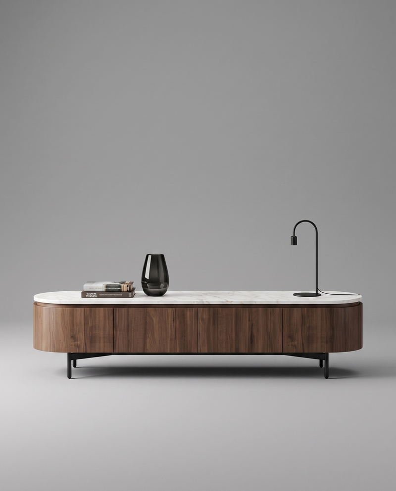 RE.TO TV Unit — 200 cm / White Marble