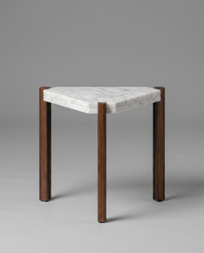 T.RI Side Table — White Marble