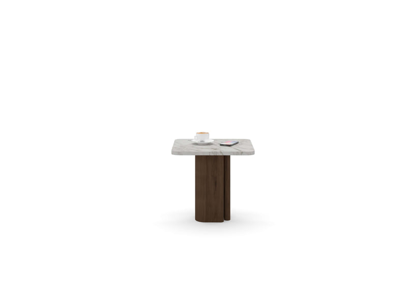 QU.AD Side Table — White Marble
