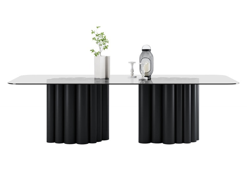 FR.ST Dining Table Metal — 10 Seats - Rectangle / Transparent Glass