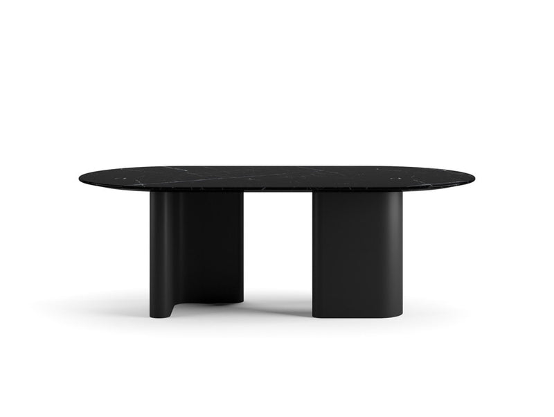 RO.ND Dining Table Metal — 8 Seats / Black Marble