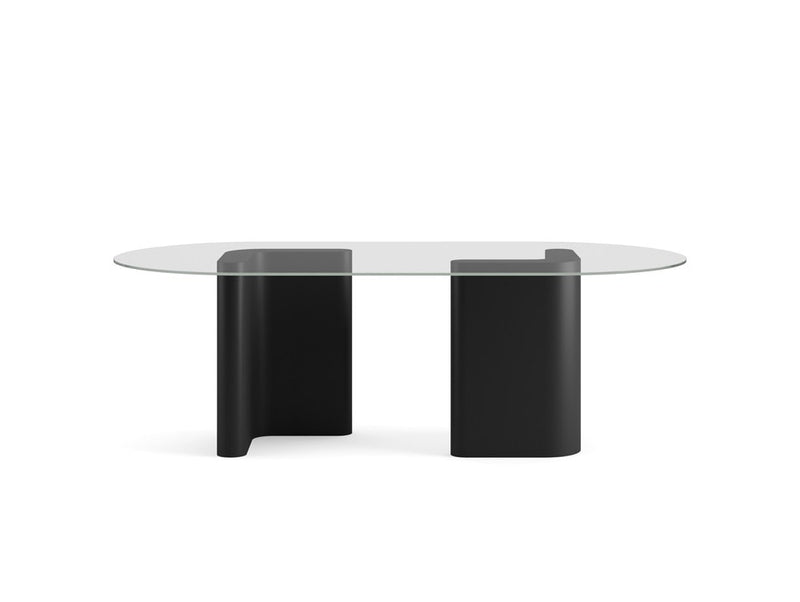 RO.ND Dining Table Metal — 8 Seats / Transparent Glass