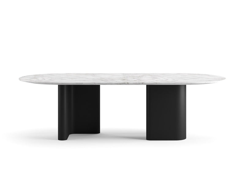 RO.ND Dining Table Metal — 10 Seats / White Marble