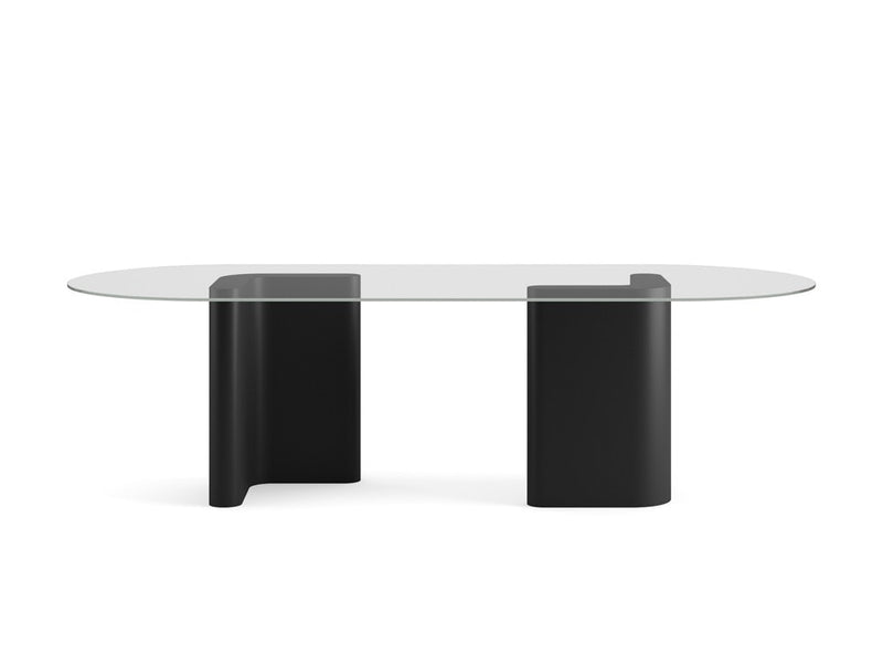 RO.ND Dining Table Metal — 10 Seats / Transparent Glass