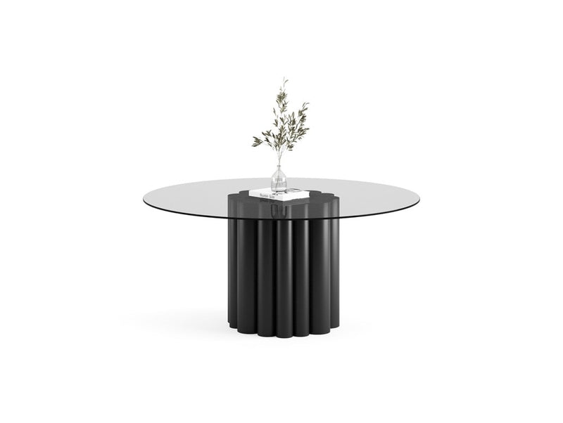 FR.ST Round Dining Table Metal — Transparent Glass