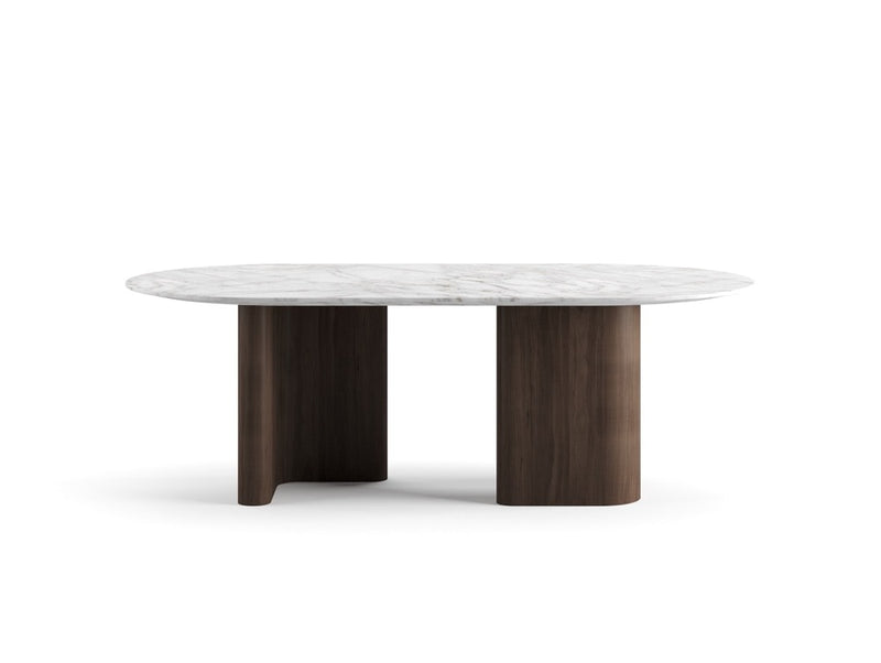 RO.ND Dining Table Wood — 220 / White Marble