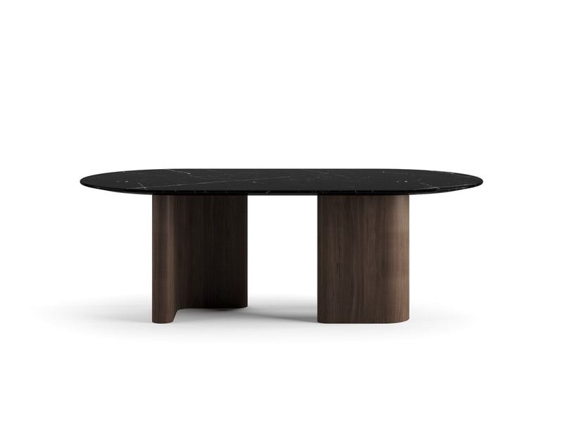 RO.ND Dining Table Wood — 220 / Black Marble