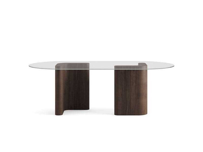 RO.ND Dining Table Wood — 220 / Transparent glass