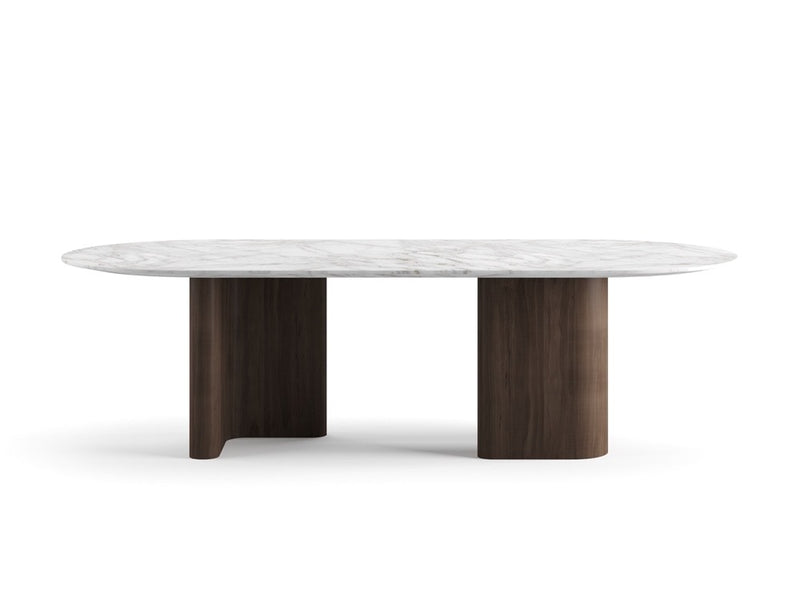 RO.ND Dining Table Wood — 260 / White Marble