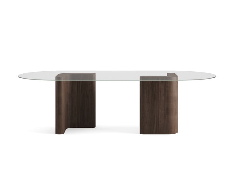 RO.ND Dining Table Wood — 260 / Transparent glass